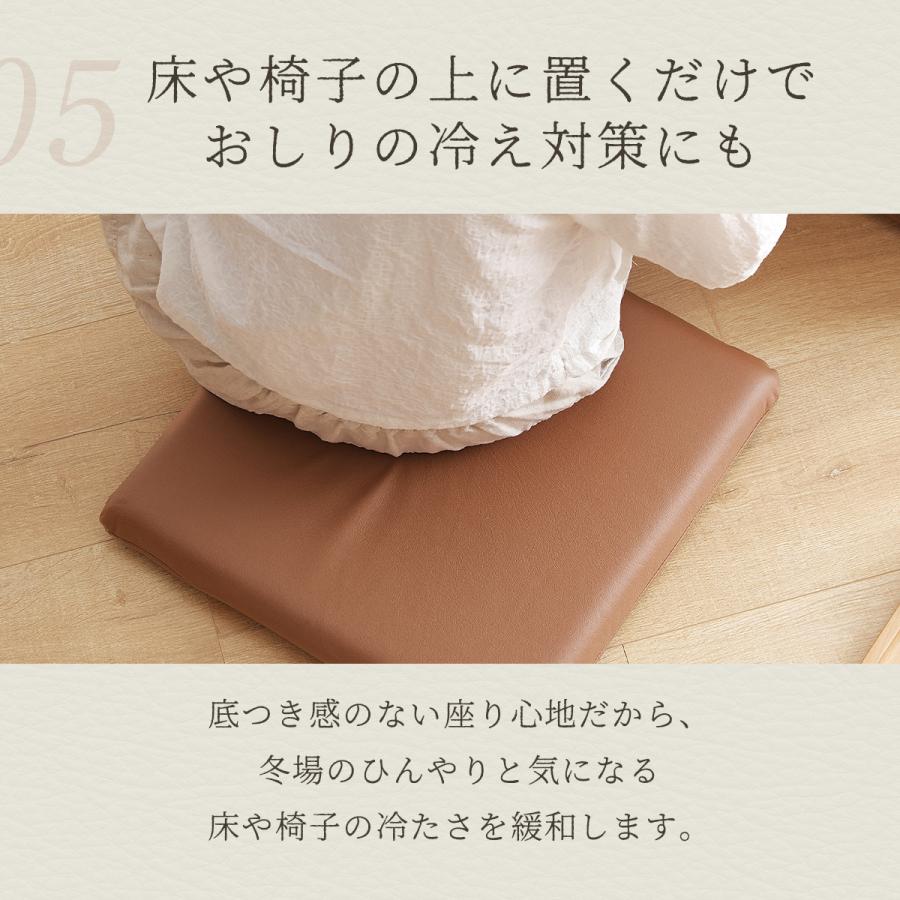 COYOLI チェアパッド レザー調 四角 丸 革 極厚 40Rcm 40cm チェア