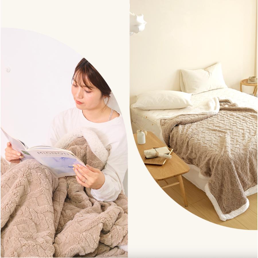 COYOLI 毛布 ブランケット シングル 140×200 ケーブルボア 北欧 大判