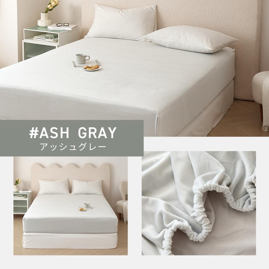 COYOLI ボックスシーツ ベロア調 ダブル プレミアムマイクロファイバー