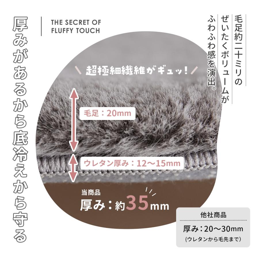 COYOLI lite-sott ラビットファー ラグ 130×180cm 小さめ おしゃれ