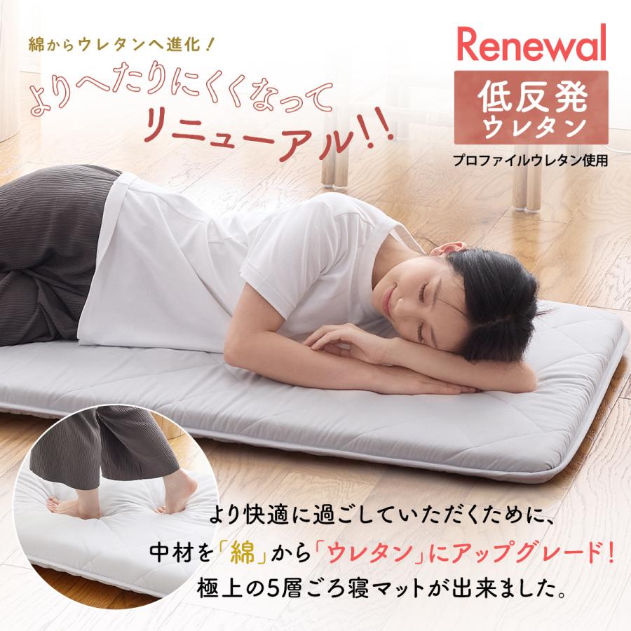 【カバー付】ごろ寝マット 65×150cm レギュラー Mサイズ カバーセット 抗菌防臭 体圧分散 ごろ寝布団 昼寝用マット 長座布団 ロングクッション COYOLI D15816 | COYOLI | 02