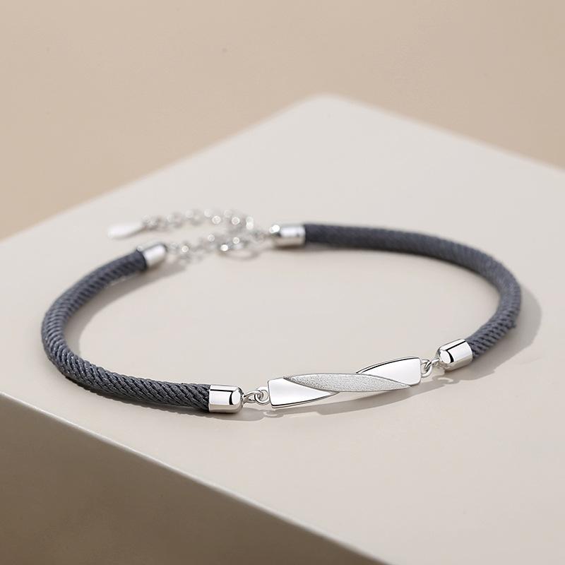 ペアブレスレット  カップル お揃い 金属アレルギー対応 ペア ブレスレット シルバー  2個セット  Nicoiro 【NSPB5】の画像