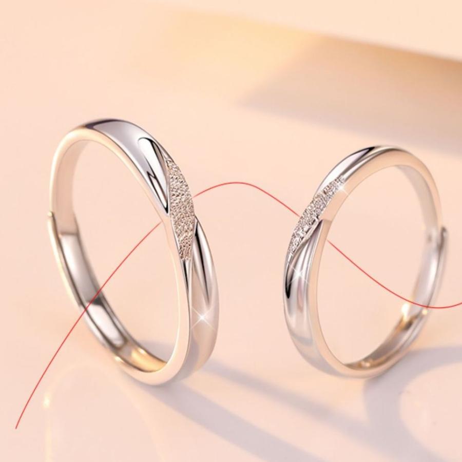 ペアリング フリーサイズ  カップル お揃い 金属アレルギー対応 ペア リング 指輪 シルバー 2個セット  Nicoiro 【NSPR71】の画像