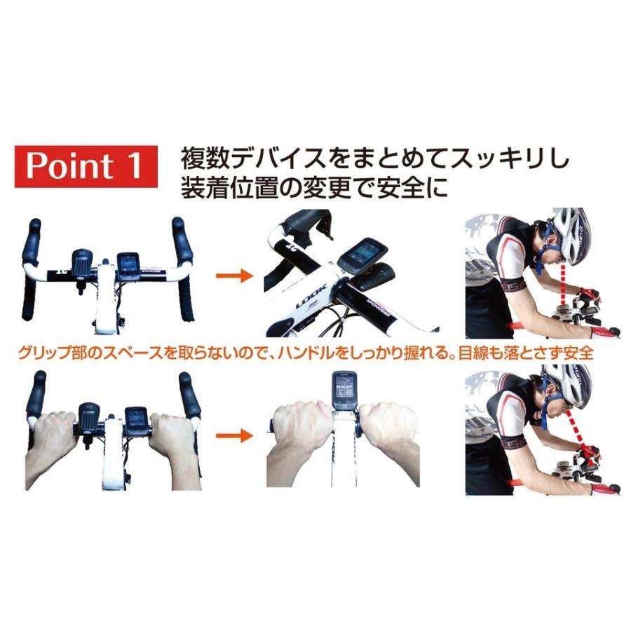 REC-MOUNTS レックマウント 190-GM+GP Type19 ガーミン キャットアイ コンボマウント 両持ちナロータイプ 下部アダプター付 ロードバイク サイコン｜cozybicycle｜03