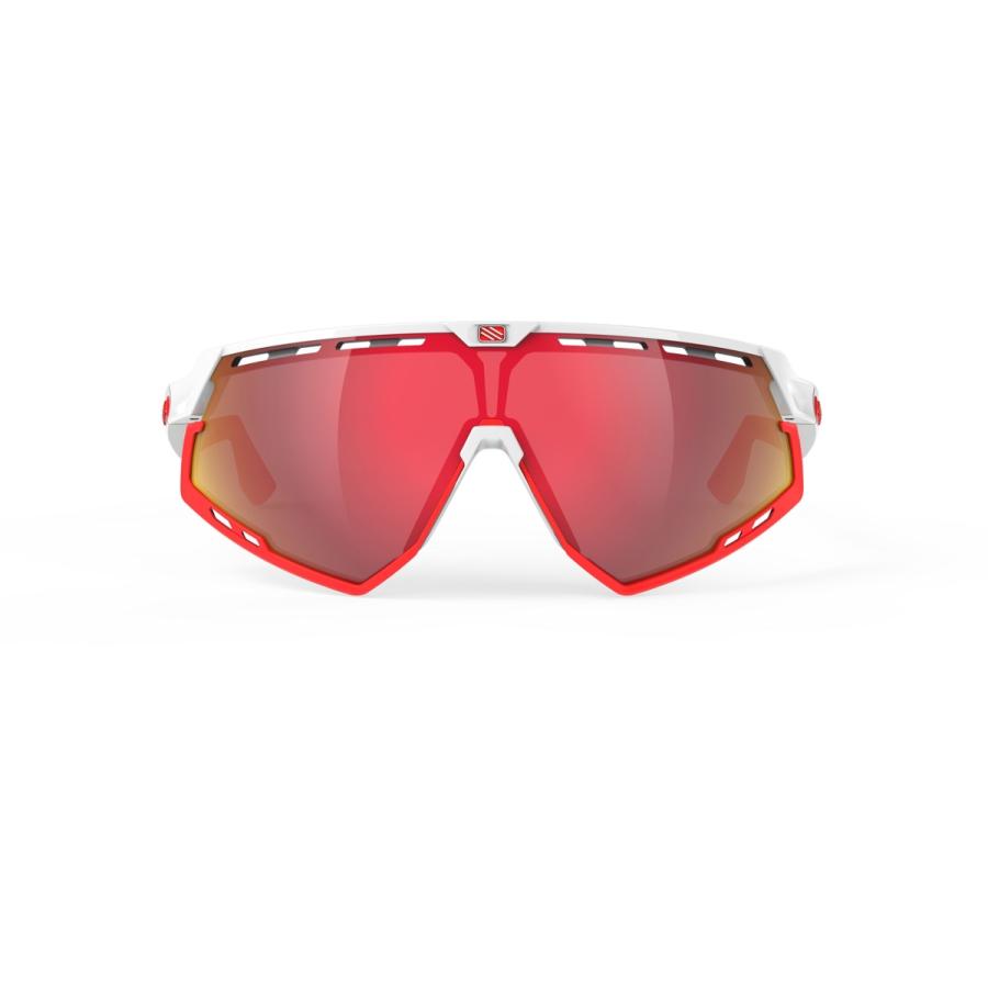 RUDYPROJECT DEFENDER ルディプロジェクト ディフェンダー ホワイトグロスフレーム バンパーレッドフルオ マルチレーザーレッドレンズの画像
