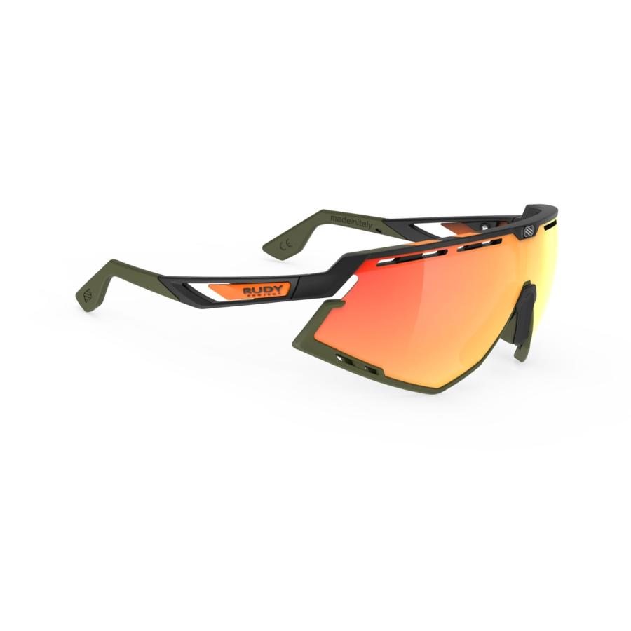 RUDYPROJECT DEFENDER ルディプロジェクト ディフェンダー ブラックマット/オリーブオレンジストライプフレーム バンパーオリーブ マルチレーザーオレンジレンズ