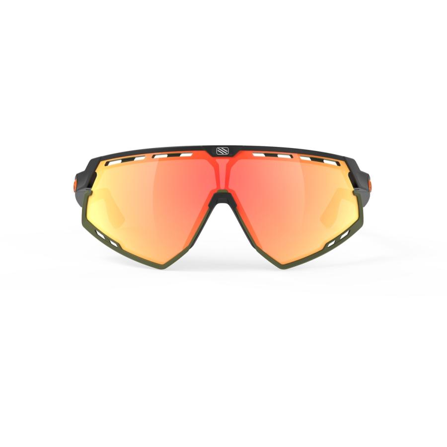 RUDYPROJECT DEFENDER ルディプロジェクト ディフェンダー ブラックマット/オリーブオレンジストライプフレーム バンパーオリーブ マルチレーザーオレンジレンズの画像