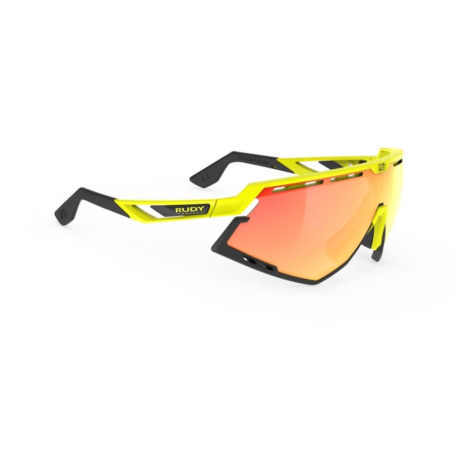 RUDY PROJECT - RUDYPROJECT DEFENDER ルディプロジェクト ディフェンダー イエローフルオグロスフレーム バンパー黒いこと マルチレーザーオレンジレンズ スポーツアクセサリー-スポーツサングラス