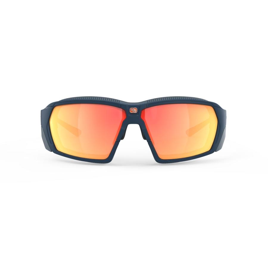 RUDYPROJECT AGENT Q ルディプロジェクト エージェントQ ブルーネイビーマットフレーム マルチレーザーオレンジレンズ サングラス ロードバイクの画像