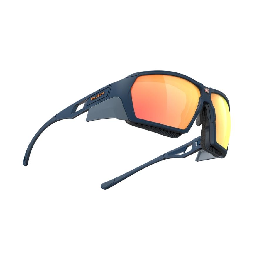 RUDYPROJECT AGENT Q ルディプロジェクト エージェントQ ブルーネイビーマットフレーム マルチレーザーオレンジレンズ サングラス ロードバイクの画像