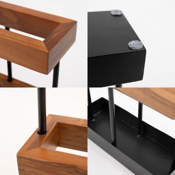 傘立て スリム おしゃれ スチール 天然木 木製 ブラック ブラウン 長方形 四角 スクエア シンプル モダン 傘置き 収納 アンブレラスタンド アイアン コンパクト | 東谷 | 02