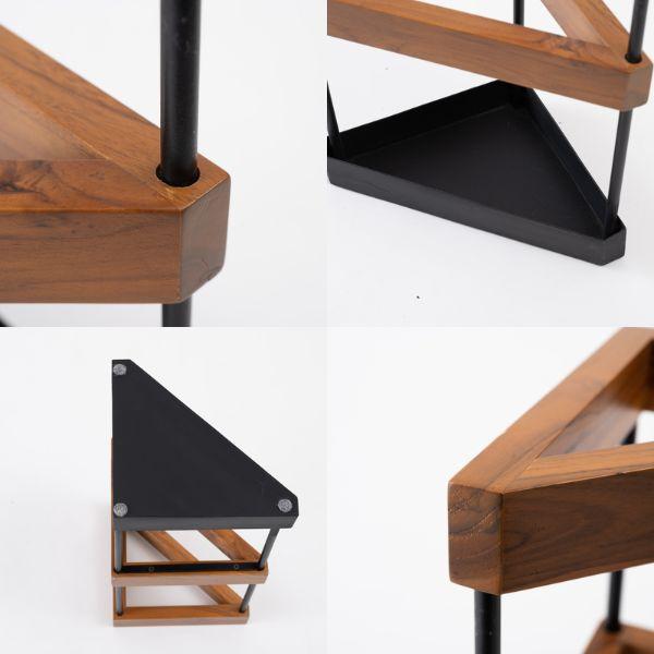 傘立て スリム おしゃれ スチール 天然木 木製 ブラック ブラウン 長方形 四角 スクエア シンプル モダン 傘置き 収納 アンブレラスタンド アイアン コンパクト | 東谷 | 02