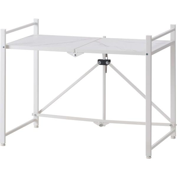 フォールディングレンジラック レンジ台 2段 折りたたみ キッチンラック シェルフ 棚 オープンラック レンジラック オーブンラック 本棚 ディスプレイ | 