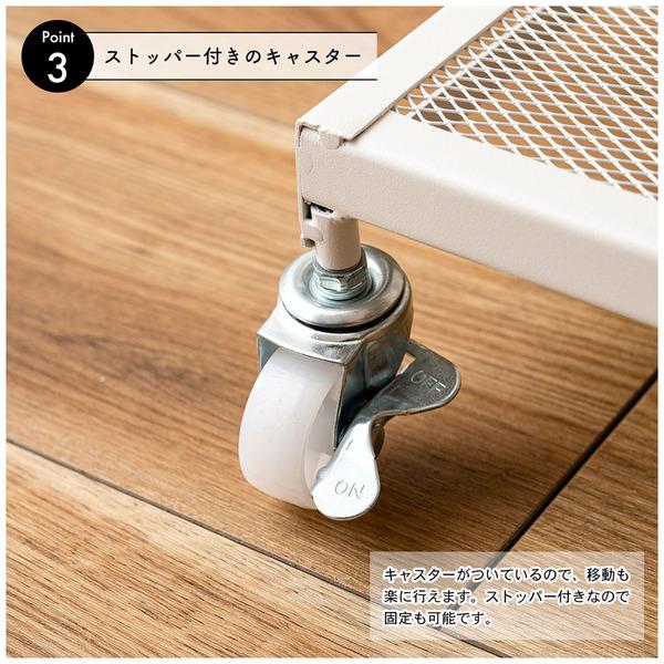 フォールディングラック ラック 折りたたみ 折りたたみラック キャスター ストッパー付き 高さ調整 3段 スチール アイアン シンプル モダン | 東谷 | 04