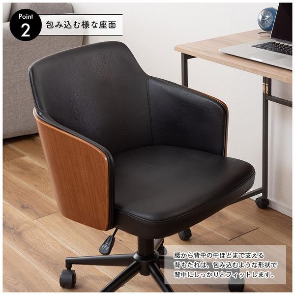 オフィスチェア 昇降機能付 キャスター付き ソフトレザー 木目調 デスクチェア パソコンチェア イス 椅子 ＰＣチェア おしゃれ シンプル モダン 回転チェア | 東谷 | 03