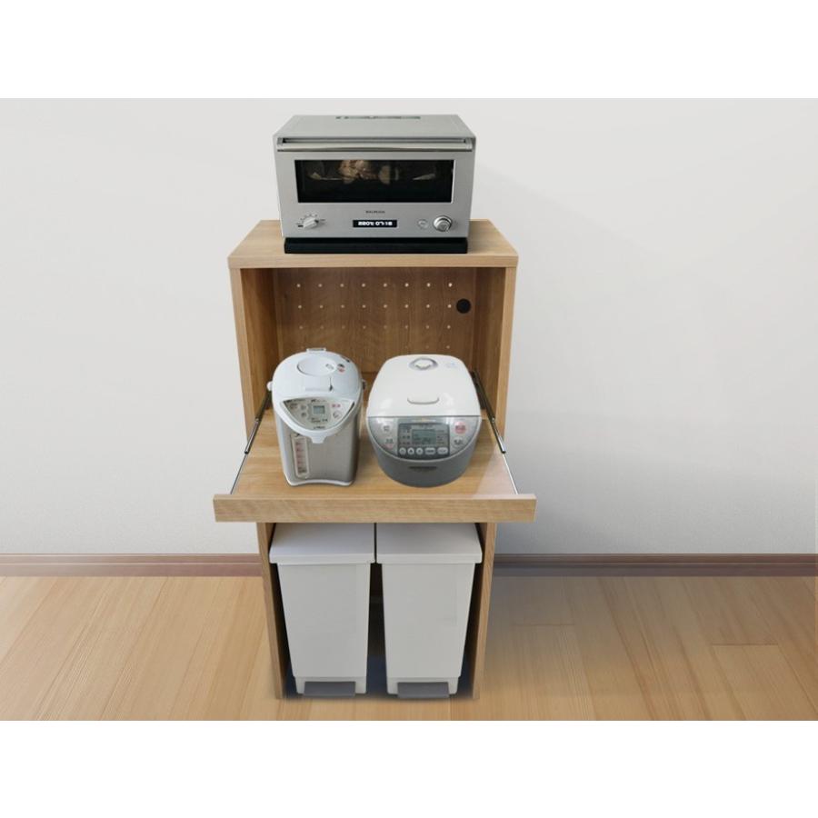 家電とダストボックスをまとめて収納できるレンジ台 大型オーブン