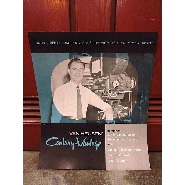 ビンテージ60's★VAN HEUSEN Century VantageアドバタイジングサインB★190729s6 1960s店舗用看板バナーポスターディスプレイ
