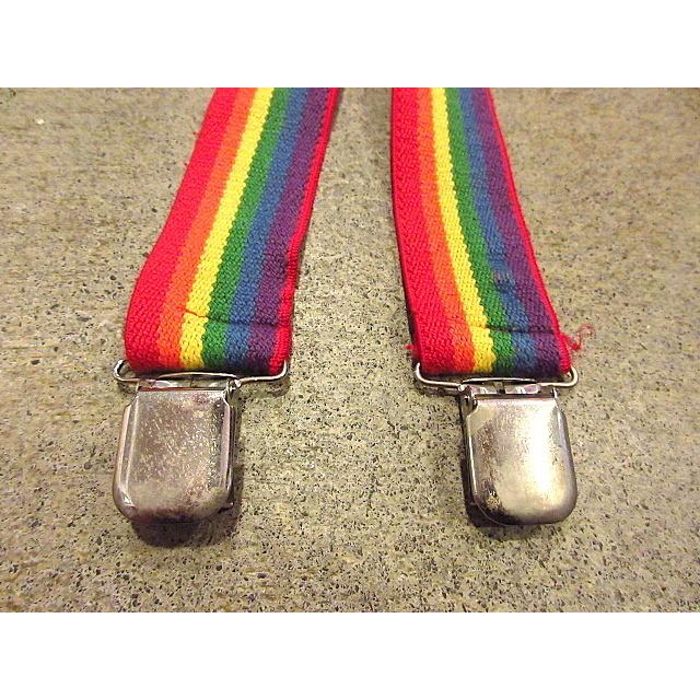 ビンテージ☆レインボーサスペンダー☆190902f1古着雑貨小物USA虹色
