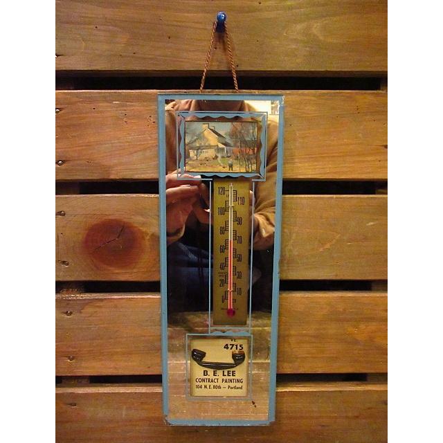 ビンテージ-40's☆B.E.LEE CONTRACT PAINTINGミラーサーモメーター