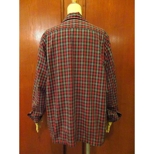 ビンテージ50's60's☆Parkingtonチェック柄ループカラーシャツsizeM