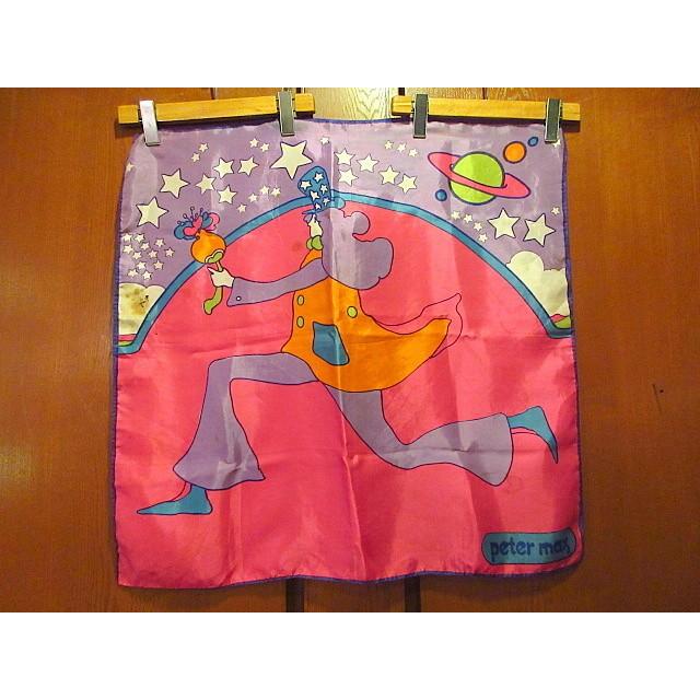 ビンテージ70's☆PETER MAXスカーフ☆191201f6-scf古着 ビンテージ70's☆PETER MAXスカーフ☆191201f6-scf古着