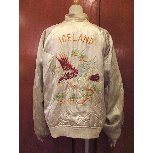 ビンテージ50's☆ICELANDリバーシブルサテンスーベニア ビンテージ50's☆ICELANDリバーシブルサテンスーベニア