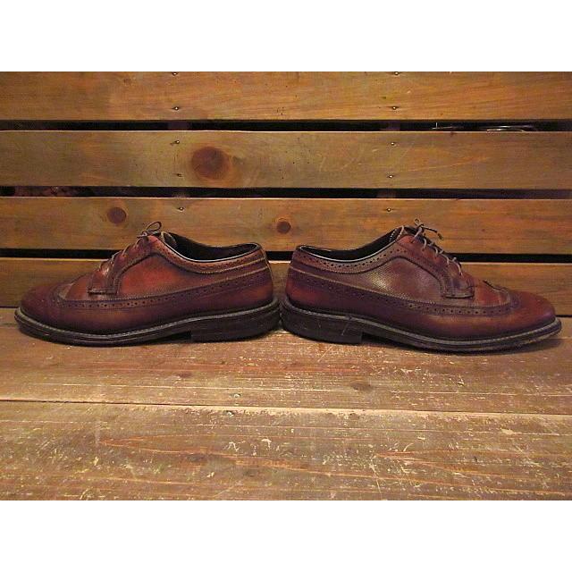 80s?USA製 Vintage★STAFFORD スタフォード【8.5 B　25.0-25.5-26.0　茶】ロングウイングチップ本革/ビジネスシューズ管NO.ZA-14 cozyvintage_200120n1-m-dshs-275