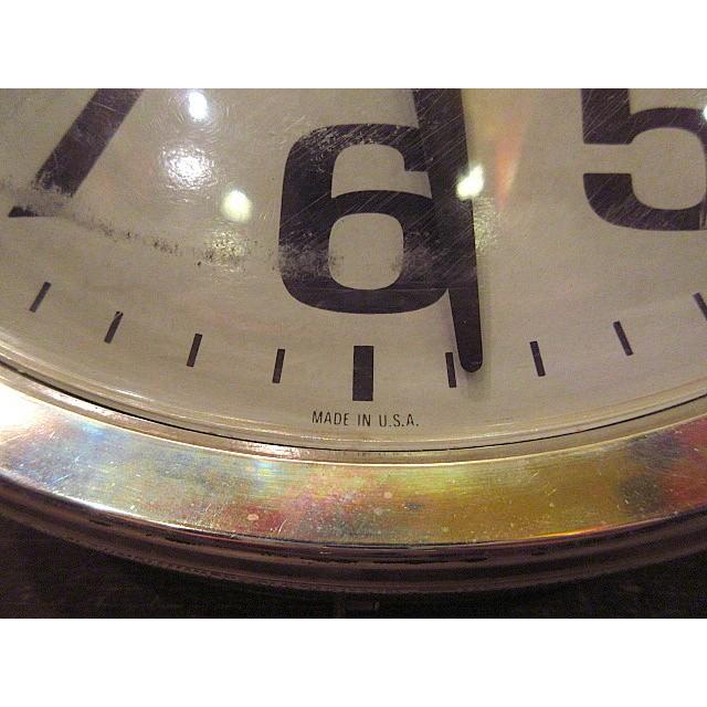 ビンテージ70's☆GENERAL ELECTRICスクールクロックシルバー☆200124n6