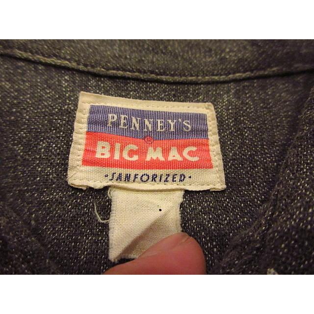 ビンテージ50's☆PENNEY'S BIG MACブラックシャンブレーシャツ