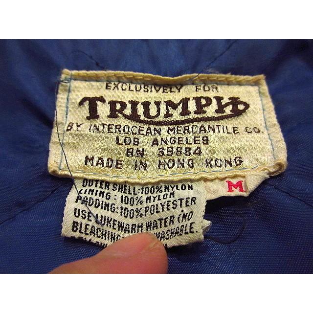 ビンテージ70's☆TRIUMPHナイロンレーシングジャケット青sizeM