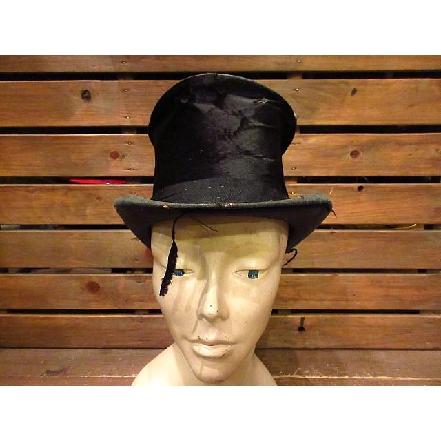 ビンテージ~1900's☆DUNLAP & Co.トップハット黒☆200213n3-m-ht-flt