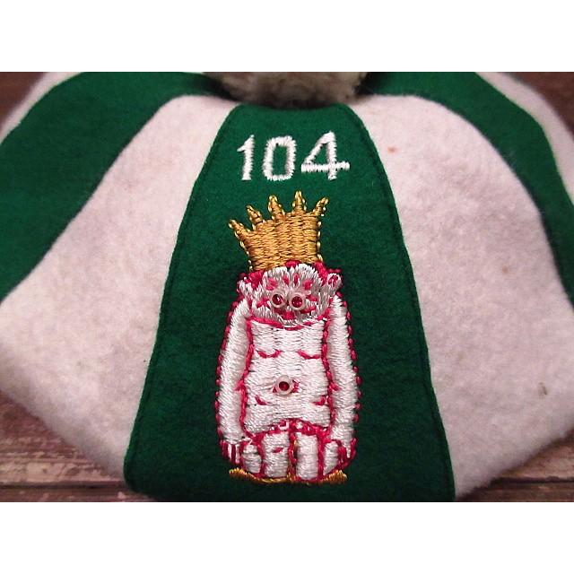 ビンテージ50's☆WHEELER MFG CO.ツートンベレー帽緑×白M ビンテージ50's☆WHEELER MFG CO.ツートンベレー帽緑×白M
