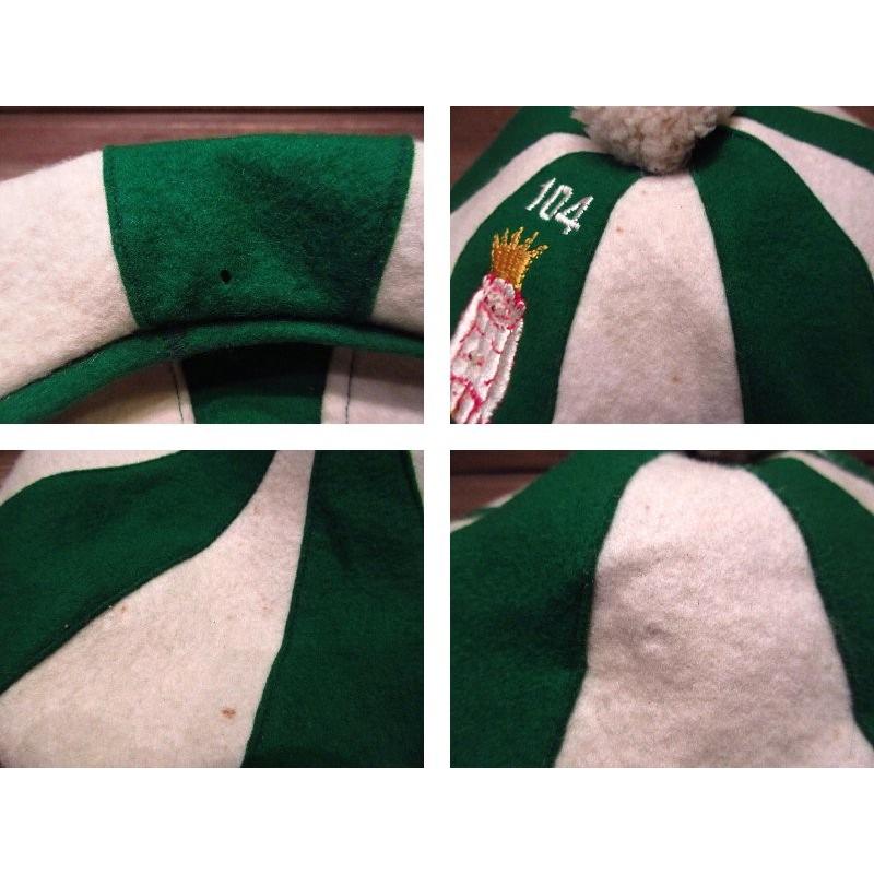 ビンテージ50's☆WHEELER MFG CO.ツートンベレー帽緑×白M ビンテージ50's☆WHEELER MFG CO.ツートンベレー帽緑×白M