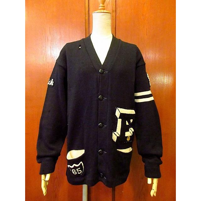 Vintage 50s レタードカーディガン lasley knitting ビンテージ50's☆LASLEY KNITTING CO. レターマンカーディガン黒