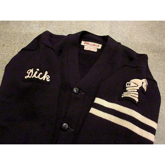 ビンテージ50's☆LASLEY KNITTING CO. レターマンカーディガン黒