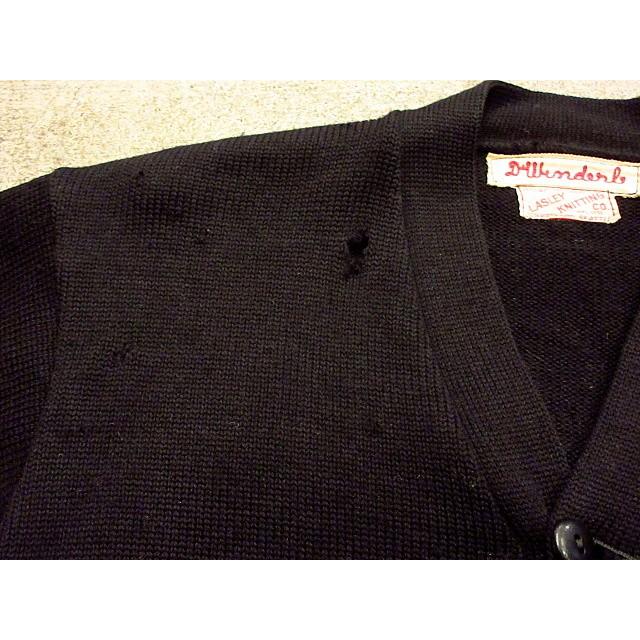 ビンテージ50's☆LASLEY KNITTING CO. レターマンカーディガン黒