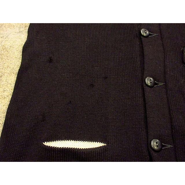 ビンテージ50's☆LASLEY KNITTING CO. レターマンカーディガン黒