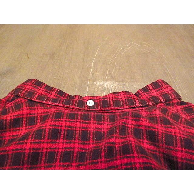 ビンテージ50's☆ボタンダウンプリントネルシャツ赤×黒 ビンテージ50's☆ボタンダウンプリントネルシャツ赤×黒