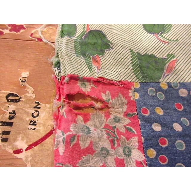 ビンテージ~40's☆パッチワークファブリック 約218cm×約179cm