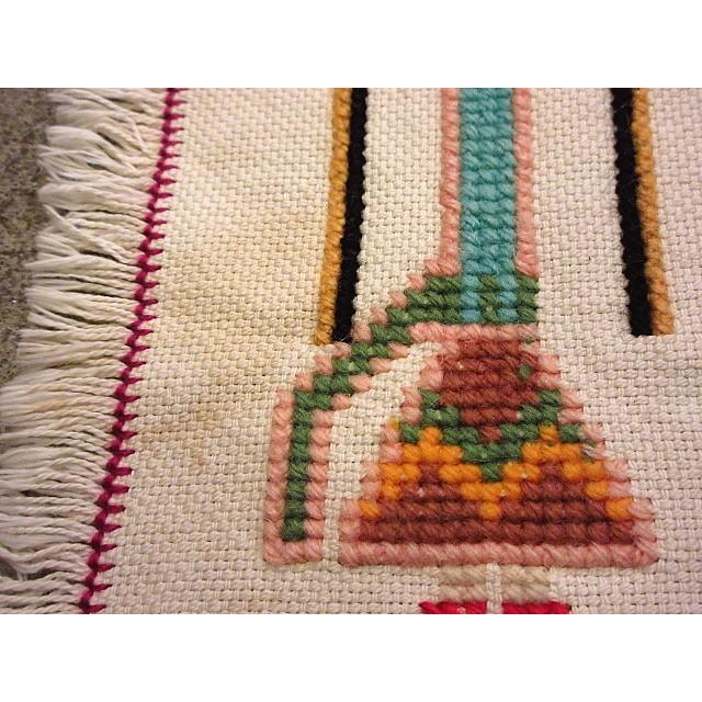 ビンテージ☆ナバホYeiモチーフラグ 約39.5cm×約34cm☆200311s6-rug