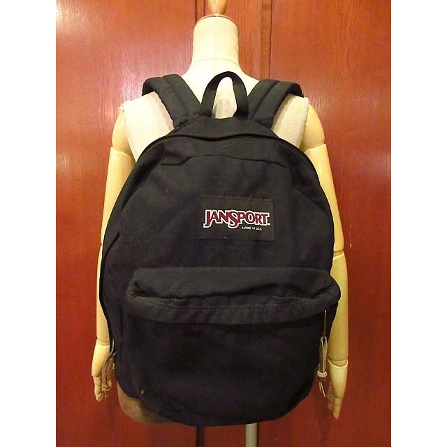 MADE IN U.S.A. JANSPORTボトムレザーナイロンバックパック黒