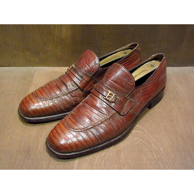 ビンテージ70's☆Foot Joy リザードスキンローファー茶 Size 10 1/2B