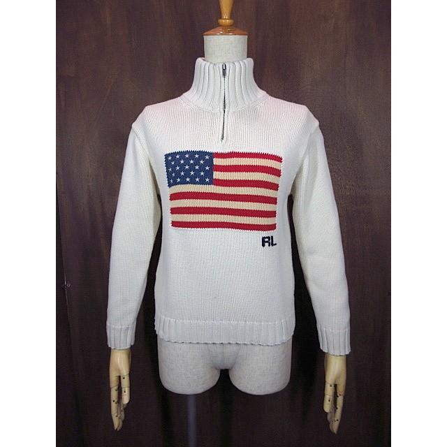 RALPH LAUREN ラルフローレン 星条旗 ハーフZIP コットン