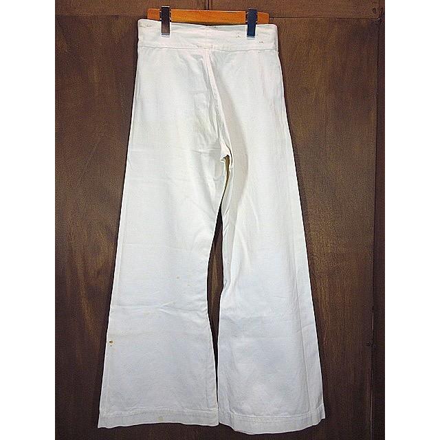 その他ブランド / セーラーパンツ/コットン/WHT/TALONジップ ビンテージ40's☆U.S.NAVYボタンフライ生成りセーラーパンツW70cm