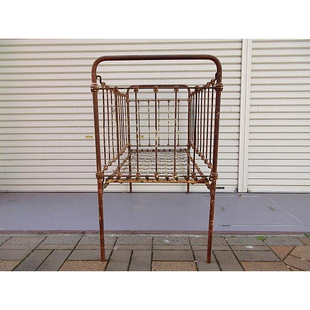 ビンテージ-30's☆アイアンベビーベッド☆200324f2-otfnt 雑貨家具