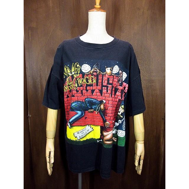 即納 ビンテージ90 S Snoop スヌープドッグドギースタイルデスロウレコードオリジナル Doggystyleプリントtシャツ黒 0325n2 M Tsh Bn Dogg Tシャツ カットソー