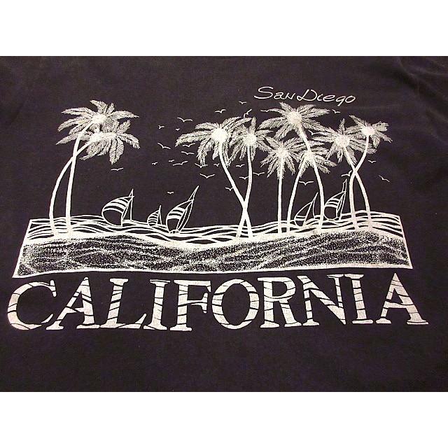 ビンテージ80's☆CALIFORNIA San DiegoビーチプリントTシャツ黒