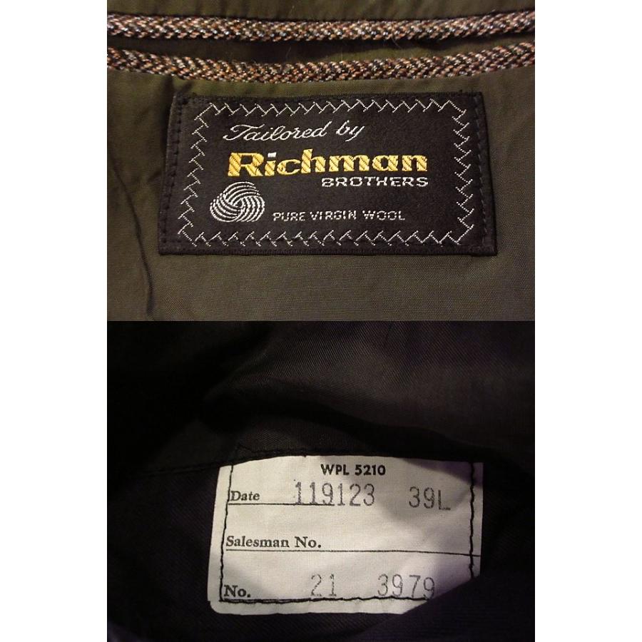 60s Richman brothers 本革 ダブル仕様 ライナー・ベルト付き ビンテージ70's☆Richman BROTHERSツイード2Bスーツツーピース39L