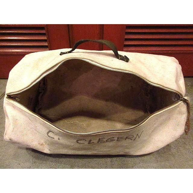 ビンテージ40's50's☆耳付きキャンバスボストンバッグ☆200402s6-bag