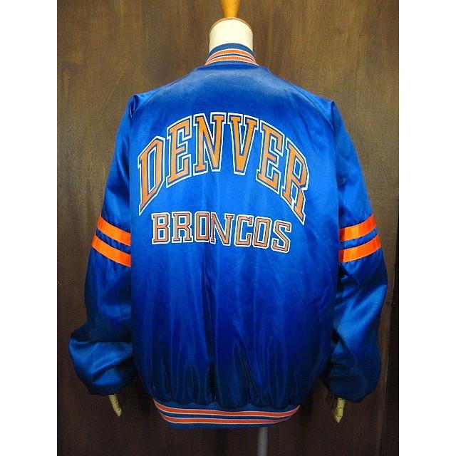ビンテージNFL ビンテージ80's90's☆NFL BRONCOSナイロンスタジアムジャケット青×橙